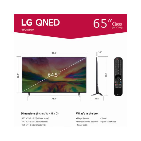 Remove term: LG 65-Inch 4K Smart TV QNED80 Series LG 65-Inch 4K Smart TV QNED80 Series